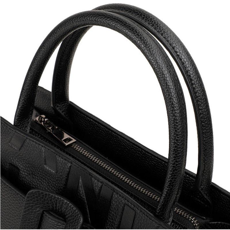 Personality European Style Black High Quality Genuine Leather Handbags for Women Bags Luxury Top-Handle Bags Large Capacity  Crossbody Bag