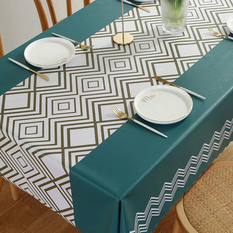 PVC Printed Tablecloth Oil-proof and Waterproof Tablecloth Rectangular Table Top Decoration Washable Tablecloth