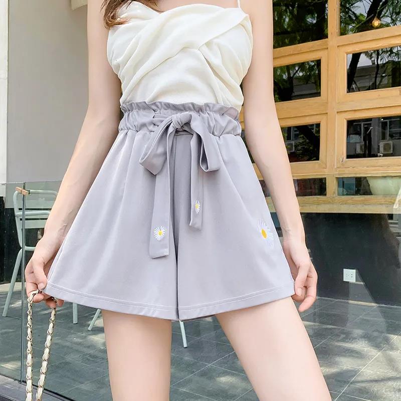 Casual Sports Shorts Women's Summer Thin Section Loose Wild High Waist Five-point Wide-leg Pants Women Loose Casual Shorts