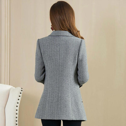 Woolen Coat Autumn Winter Large Size Woman's Clothing Long Sleeve Warm Jacket Large Size