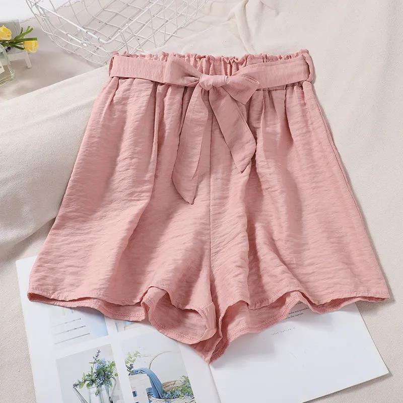 Suit Women Summer Square Collar Bubble Sleeve Short Sleeve Top Elastic High Waist Wide Leg Shorts Two-piece Suit Ladies Casual Suit Shirt + Shorts