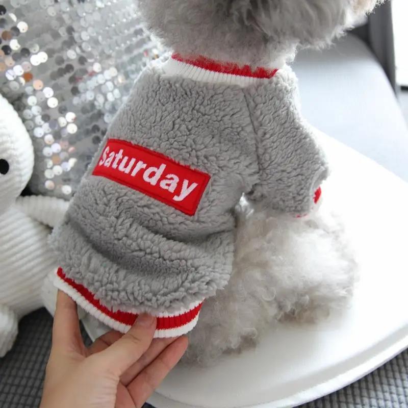 Pet Bichon Schnauzer Small Dog Teddy Puppy Dog Clothes Fall Winter Clothes Tide Brand Two-legged Clothes Sweater