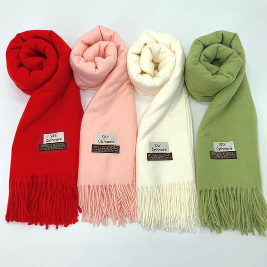 Scarves 1PC 200x70CM Fashion Men Women Unisex Cashmere Scarf Thick Wrap Shawl Warm Solid Color Scarves