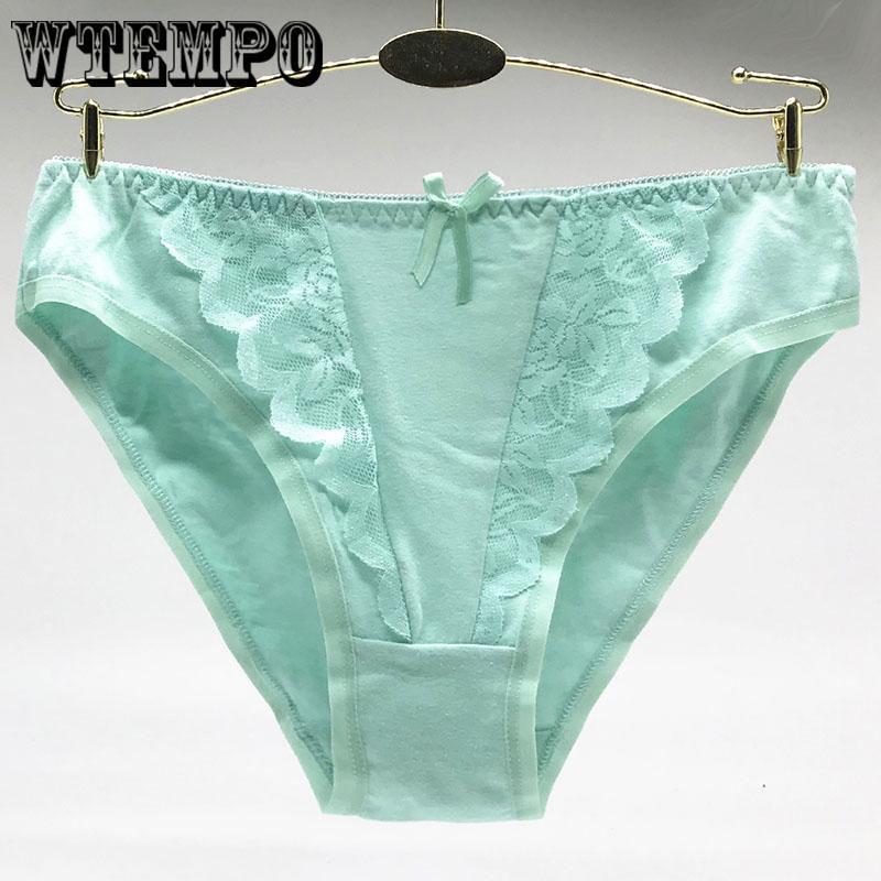 WTEMPO 6 Pcs/Lot cotton Panties Underwear Briefs Lingerie Ladies Knickers Low-Waist Sexy Transparent