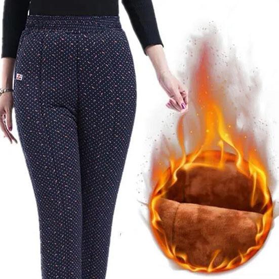 Women's Winter Cotton Pants Plush Thickened High Waist Warm Pants Female Winter Large Size Loose Casual Cotton-padded Trousers