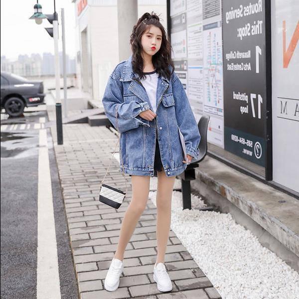 Denim Jacket Women Boyfriend Jean Coat Streetwear Harajuku Vintage Autumn Basic Coats Outerwear