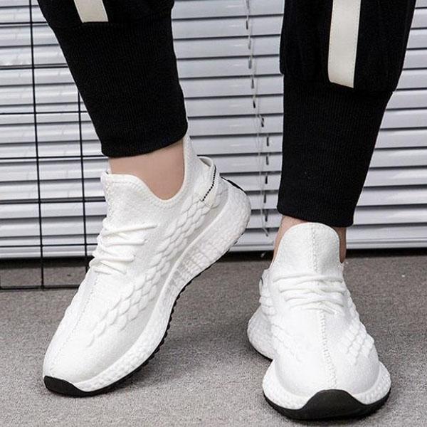 Men Sneakers Fly Woven Breathable Shoes  Casual Sports Shoes Lightweight Running Shoes