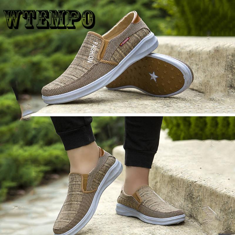 Men Shoes Casual Canvas Shoes Breathable Mesh Slip on Outdoor Sports Sneakers