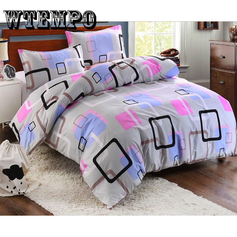 Brand 3pcs Bedding Set Bedclothes Soft Comforter Duvet Cover +Pillowcase Set Bed Line