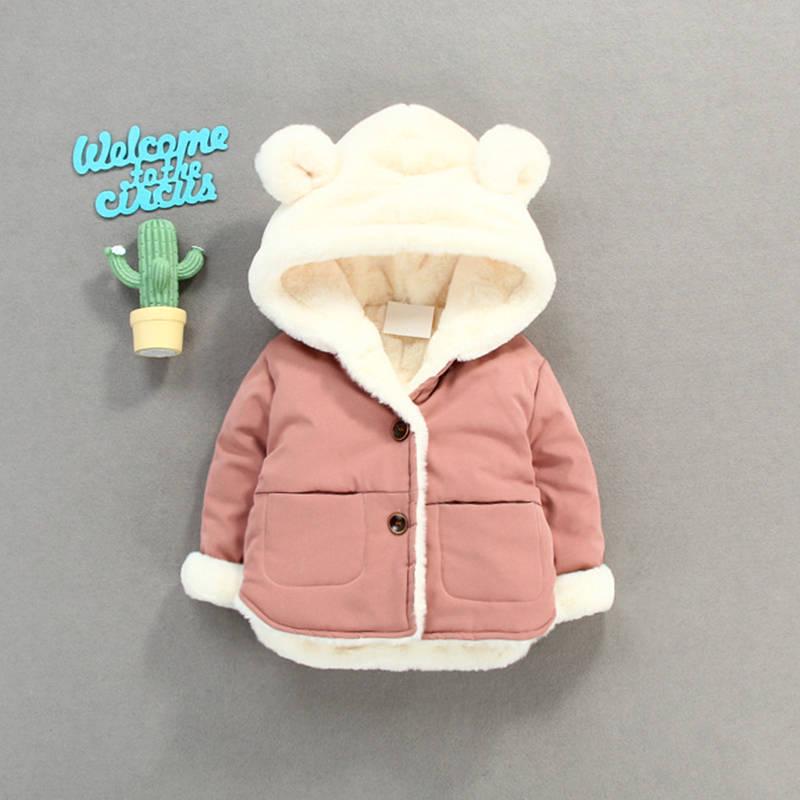 Baby Fleece Jacket Hooded Plus Velvet Infant Boys Coat Newborn Baby Girls Outerwear Toddler Parka