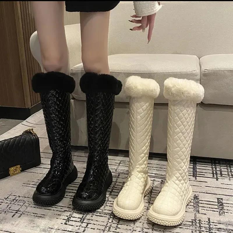 Snow Boots Women's Fur In Winter Plus Velvet Thickening But Knee Boots Warm High Boots