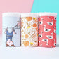 3 Packs Girls Underwear Girls Cotton Crotch Antibacterial Mid-waist Printing Triangle Shorts Women's Cartoon Cute Panties Breathable Soft Underpants