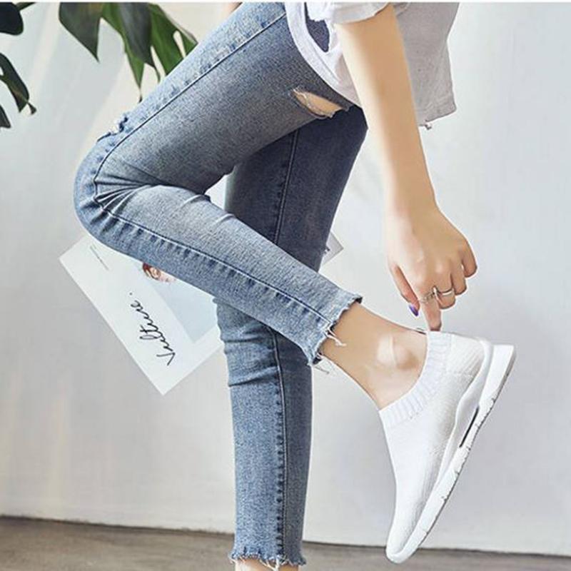 New Socks Shoes Women's Casual Platform Women's Shoes 2019 New Flat Bottom Sports Shoes