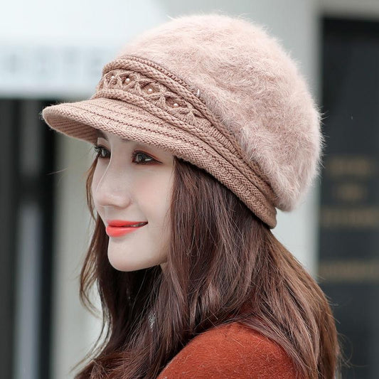 Fashion Woman hat Plush Cotton hat Trendy wild hat Windproof hat Autumn winter Warm hat Thick hat