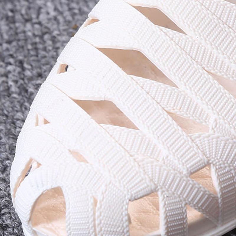 Summer Comfortable Slope Heel Non-slip Nurse Shoes White Sandals Female Summer Plastic Hollow Mother Shoes Work Shoes