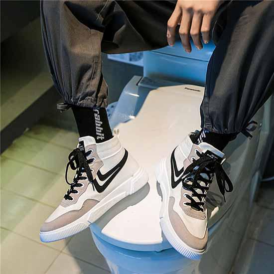 Plus Size 39-44 Summer Men High-top Canvas Sneakers Breathable Basketball Shoes Non-slip Running Shoes Outdoor Travel Shoes