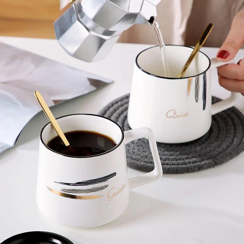 Ceramic Cup Female Cute Korean Version Cute Mugs Home Coffee Cup Drinking Cup Tea Cup Couple Cup