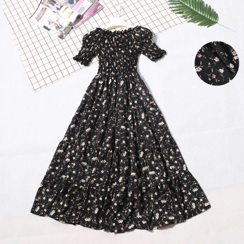 Femme Summer Dress 2020 Strapless Short Sleeve Retro Women Vintage Dresses Rockabilly Party Dress