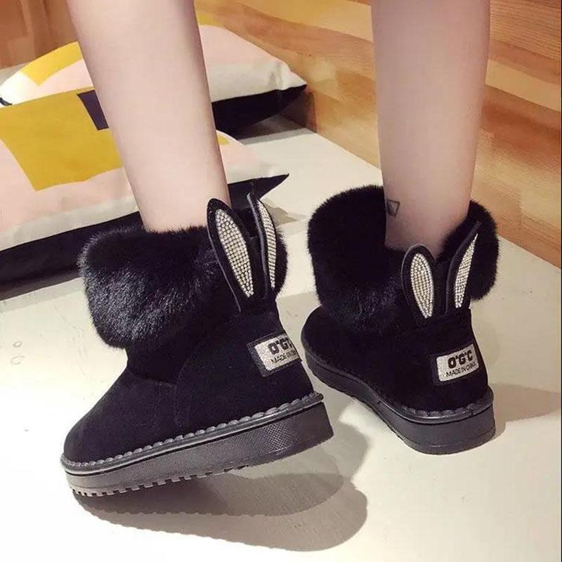 36-43 Large Size Women's Shoes Snow Boots Autumn and Winter Korean Short Boots Thick-soled Cotton Shoes Plus Velvet Women's Boots