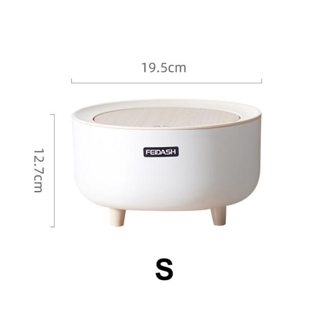 7L/2L Fashion Trash Can with High Feet Imitation Wooden Wood Grain Desktop with Gland Trash Can Living Room Bathroom Kitchen Trash Can