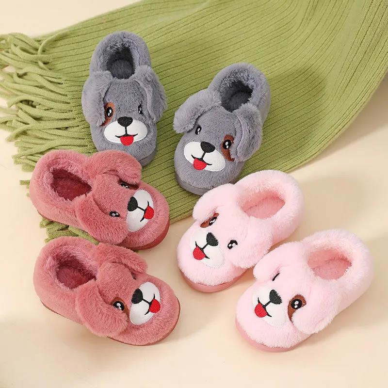 Men and Women Dog Design Sense Cotton Shoes Indoor and Outdoor Non-slip Casual Slippers Lightweight Flat Shoes Soft Shoes