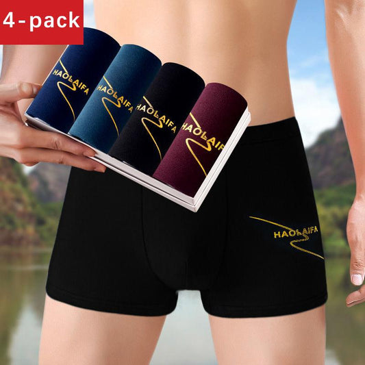 4-pack of Men's Comfortable and Breathable Underwear Boxer Shorts Mid-waist Shorts Boxer Shorts Men's Underwear