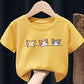 Summer Kids Cute Printing T Shirts Short Sleeve Tops Korean Style O-neck Loose T Shirts For Children Girls and Boys