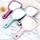 Women Hand-held Makeup Mirror Portable Enlarge Small Mirror  HD Thin and Light Travel Appointment Long Handle