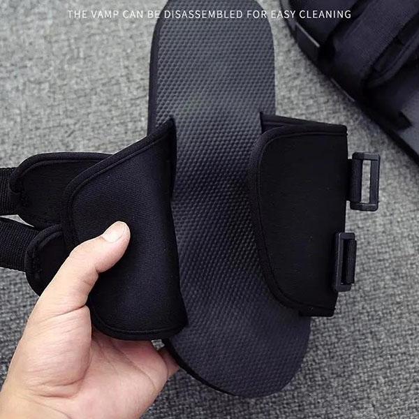 Summer Slippers Women's Non Slip Flat Breathable Slippers Men's Soft Sole Black Slippers Couple Casual Seaside Slippers