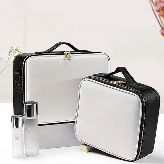 Cosmetic Bag Simple PU Leather Large-capacity Cosmetic Storage Bag and Makeup Artist Tattoo Tool Kit