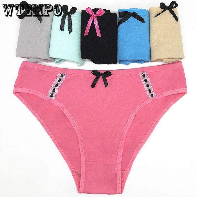 WTEMPO 6 Pcs/Lot Brand Ladies Underwear Women Panties Cotton Sexy Briefs Female Intimate Lingerie