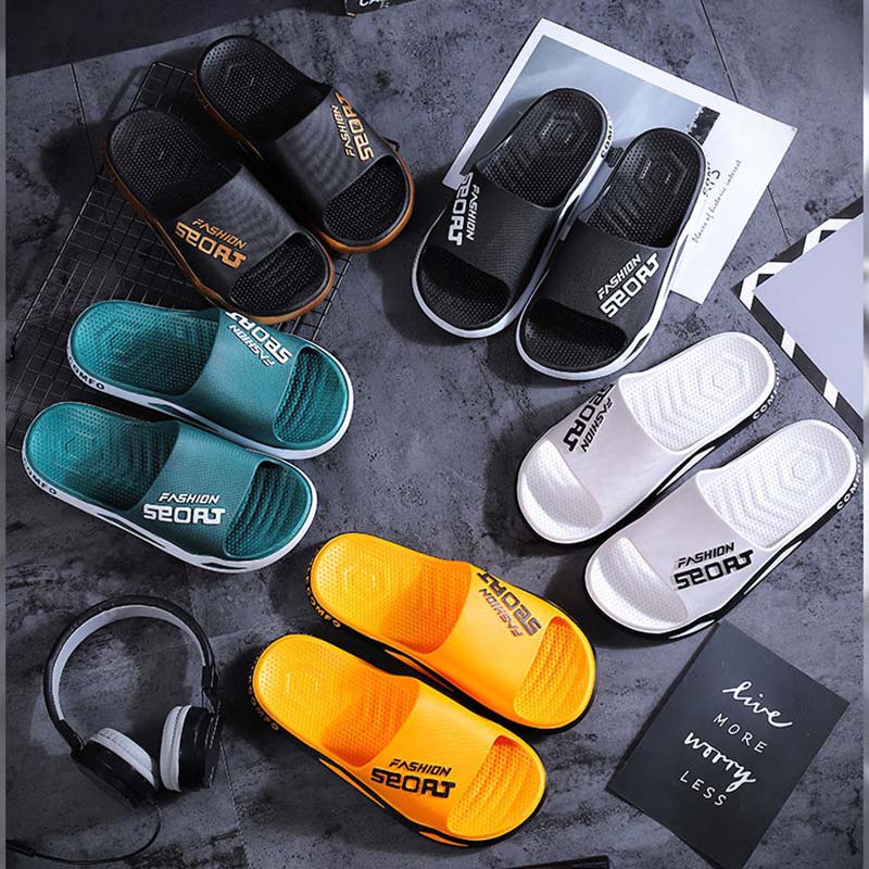 Summer Korean Style Slippers Men's Personality Trend Outer Wear Home Bathroom Non-slip Thick Bottom Wear-resistant Men's Sandals and Slippers