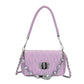 Fashion All-match Women's Bag Lingge Embroidery Rhinestone One-shoulder Diagonal Bag Color PU Handbag