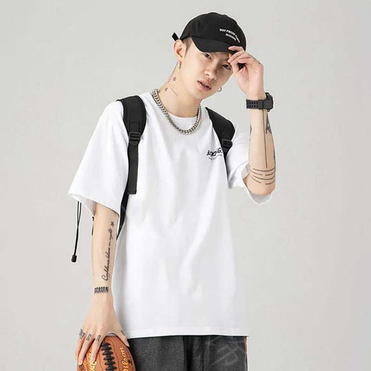 Pure Cotton Summer Short-sleeved T-shirt Men's Wild Half-sleeved Casual Loose Compassionate Shirt