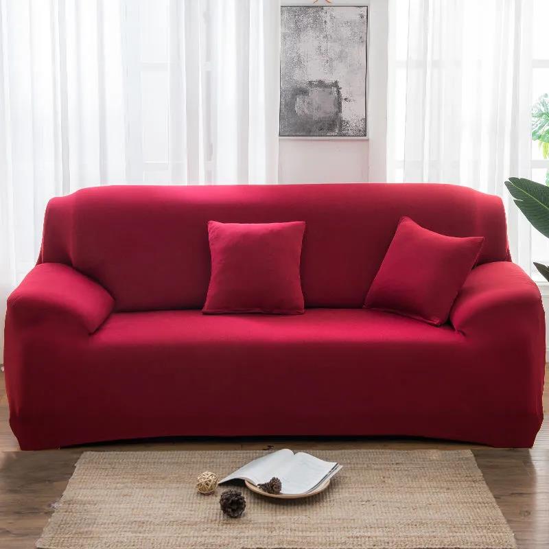 1-4 Seats Solid Color Elastic Sofa Cover Universal Furniture Home Decor Sofa Slipcover