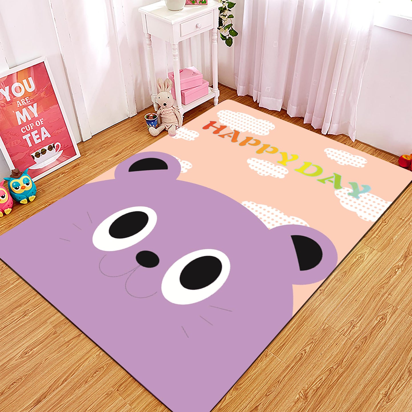 Cartoon cow giraffe carpets Children's Rug Cute Animal Baby Play Mats Kids Crawl Carpets