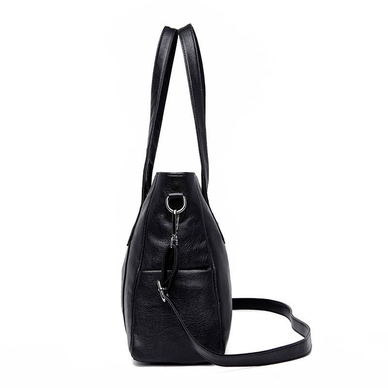 Genuine Leather Handbags Big Bags Fashion Handbags Sheepskin Large Capacity Shoulder Bag Soft Leather Messenger Bag