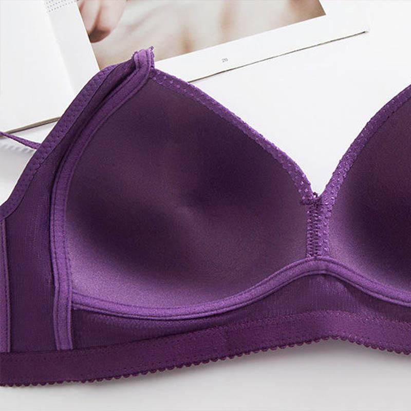 Large Size Thin Anti-sagging Breast Bra Gather No Steel Ring Non-magnetic Underwear Ladies Breathable Sexy Lightweight Bra