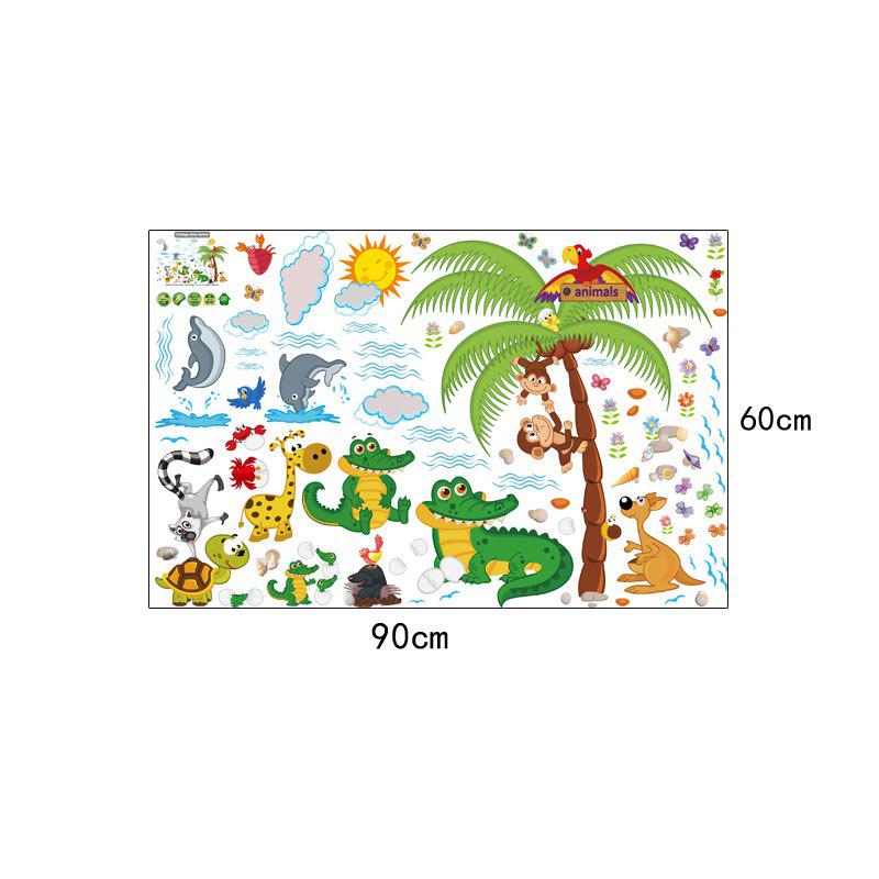 [sticker ]Cartoon Animals Wall Stickers For Kids Rooms Nursery Baby Bedroomwall Decals Crocodile Mo