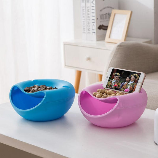 Lazy Artifact Double-layer Dried Fruit Tray Fruit Tray Storage Box Lazy Fruit Plate Melon Seed Box Bed Snack Melon Seed Plate