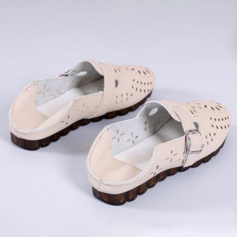 Tendon Bottom Two-wear Peas Shoes Women Flat Sandals Single Shoes Hollow Peas Shoes All-match One-legged Lazy Slippers Loafers