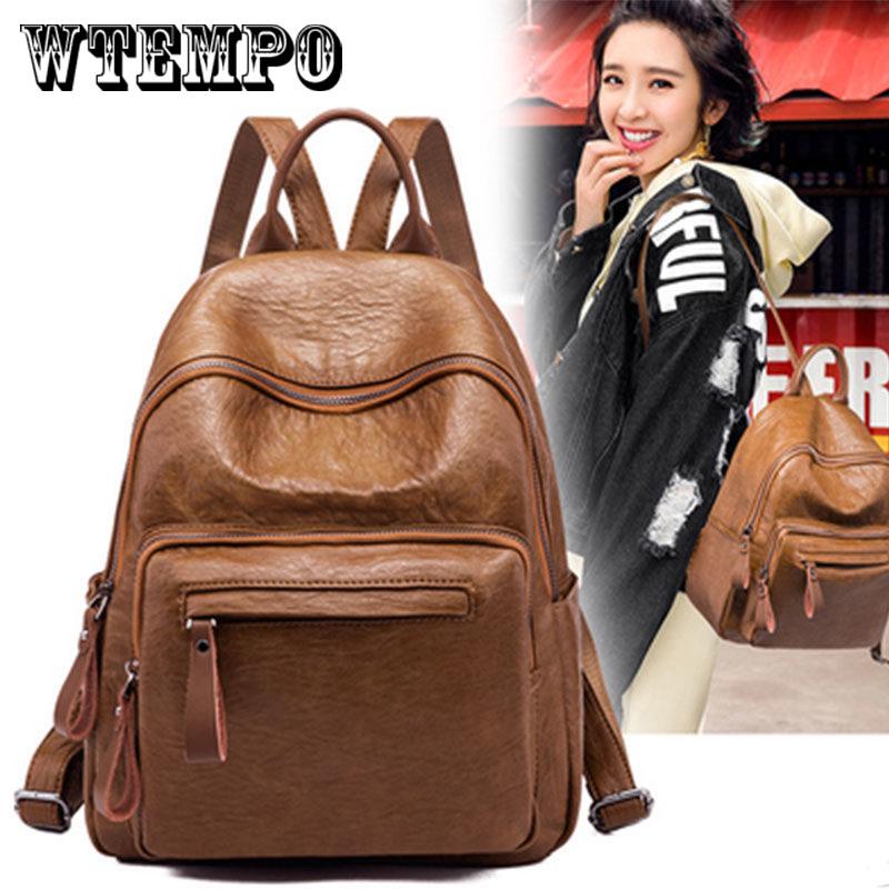 Female Soft PU Leather Mini Backpacks Students Shoulder Schoolbags Women Fashion Small Travel Bags