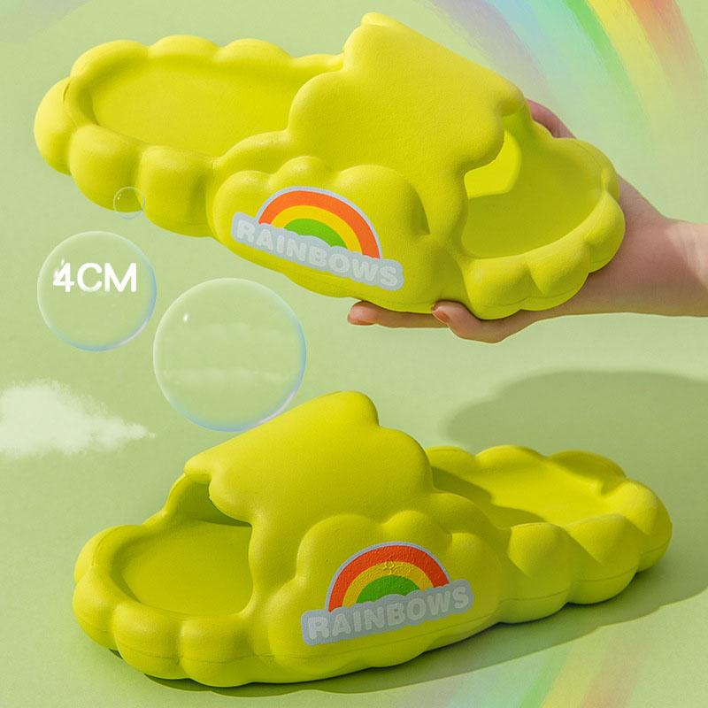 Slippers Women Cloud Summer Home Non-slip Couple EVA Thick Bottom Indoor Rainbow Sandals Men Summer Outer Wear