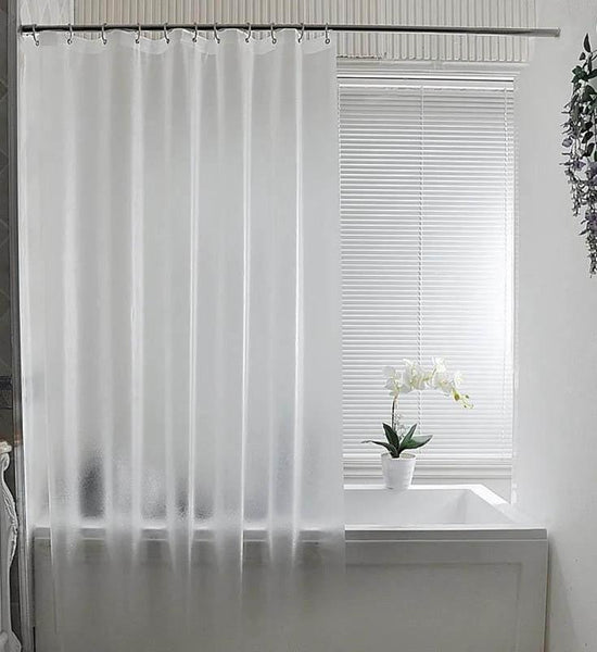 Bathroom Shower Curtain EVA Translucent Silk Pattern Waterproof Shower Curtain Free Perforated Partition Curtain