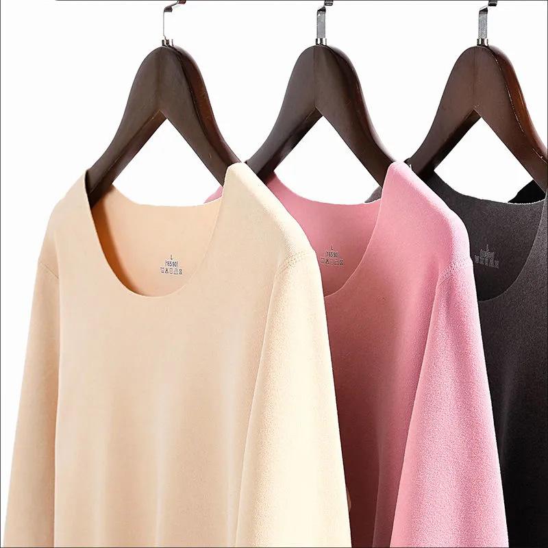 Women's Seamless Thermal Underwear Set Velvet Thick Warm Winter Clothes Long Trousers Suit Female Slim Bottoming Shirt Clothing Thermal Underwear