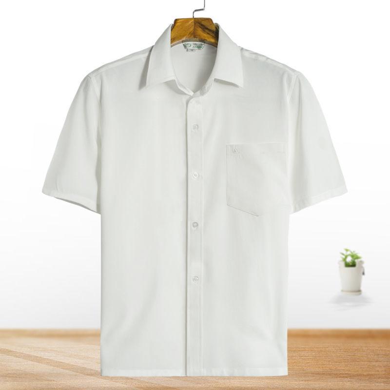 Middle-aged and Elderly Men's Shirts, Summer Thin Short-sleeved Dad Shirts, Solid Color Ice Silk Shirts for The Elderly