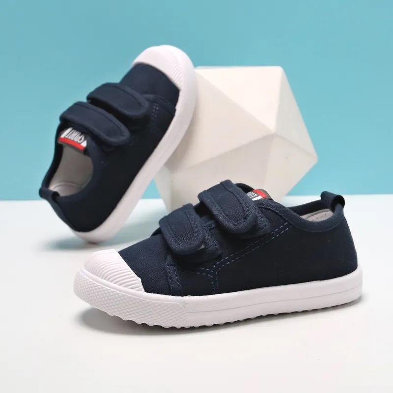 Kids Canvas Shoes Spring Summer 3-6 Years Old Girls Boys Soft Solid Sole Casual Shoes Kids Solid Color Anti-slip Versatile Flat Shoes