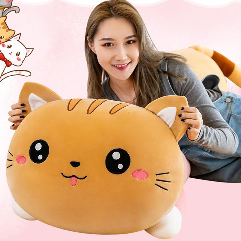 Cat Doll Plush Pillow for Girls Birthday Pillow Cute Super Cute Doll Pillow