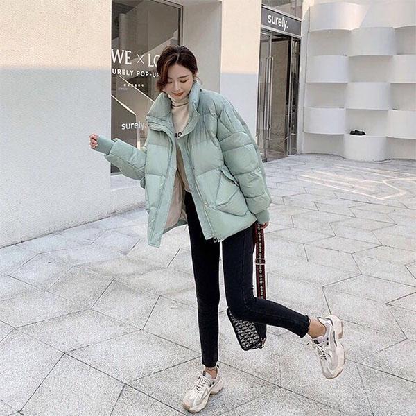 Winter All-match White Duck Down Jacket Women's Short Loose Student Bread Coat Small Jacket