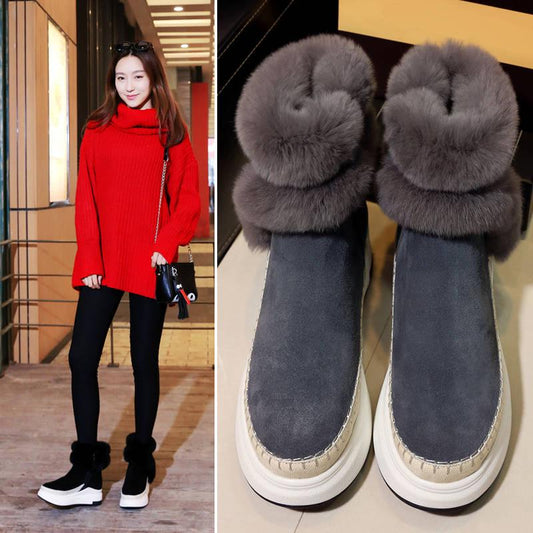 Pair of Women Boots Winter Women Snow Boots Women Platform Boots Winter Female Warm Botas Mujer